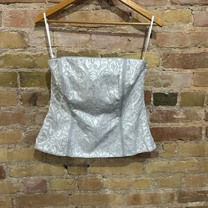 NWT Elegant White and Silver Strapless Corset  Women's Top